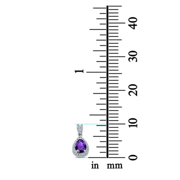 Pear Shape Simulated Amethyst Cubic Zirconia Pendant for Necklace 925 Sterling Silver